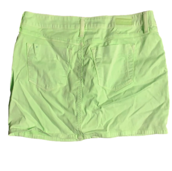Neon Green Stretch Mini Skirt - Picture 2 of 3